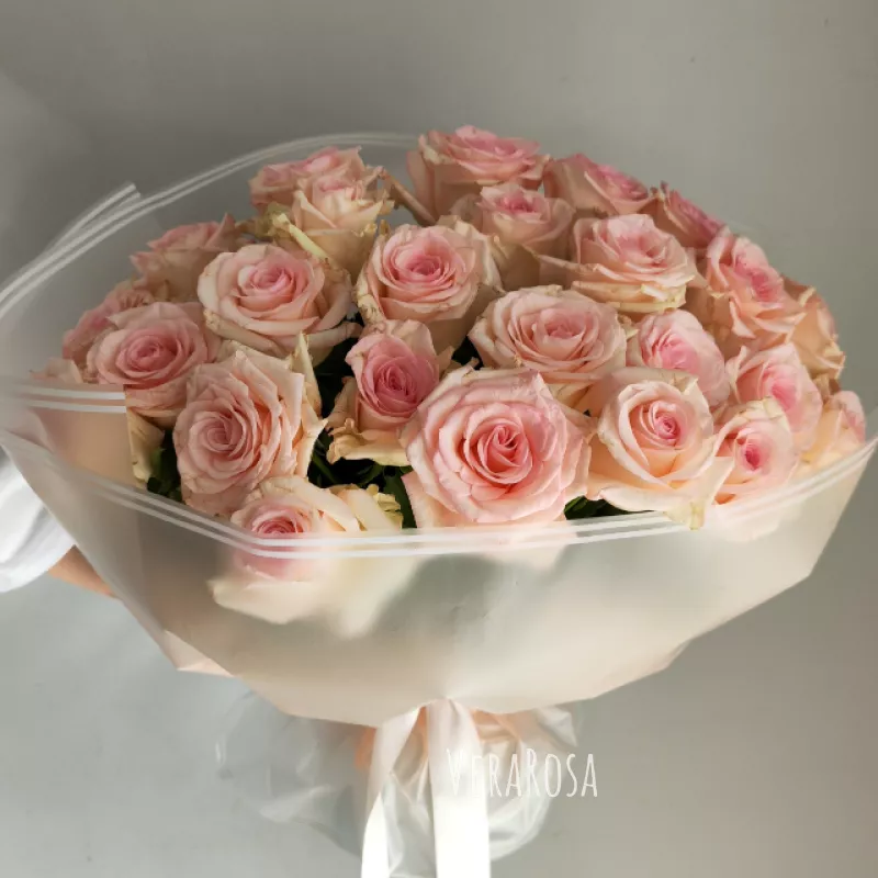 Монобукет из 25 роз Розовое настроение