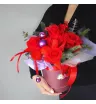 Новогодняя композиция Алая роза и фиолетовый шарик  3